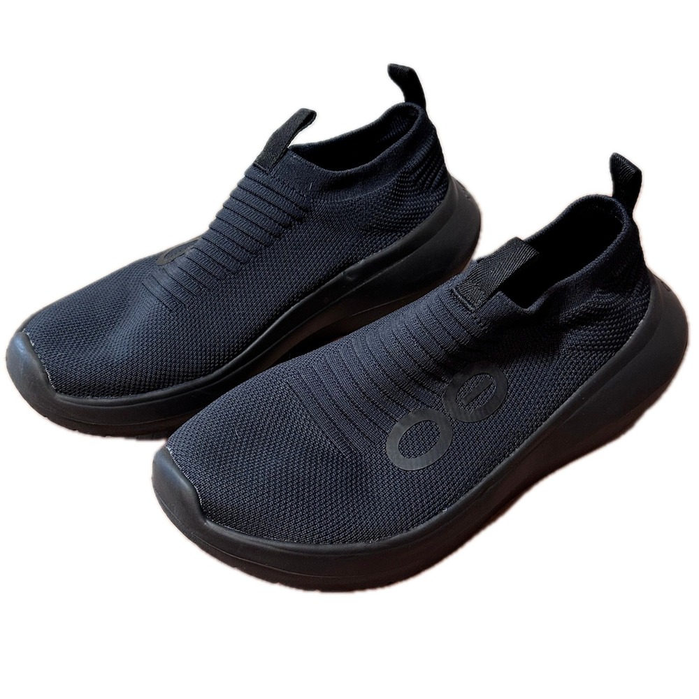 Oofos OOmg Low Shoe Mens 9 Black Recovery Slip On Sneaker Mesh OOfoam